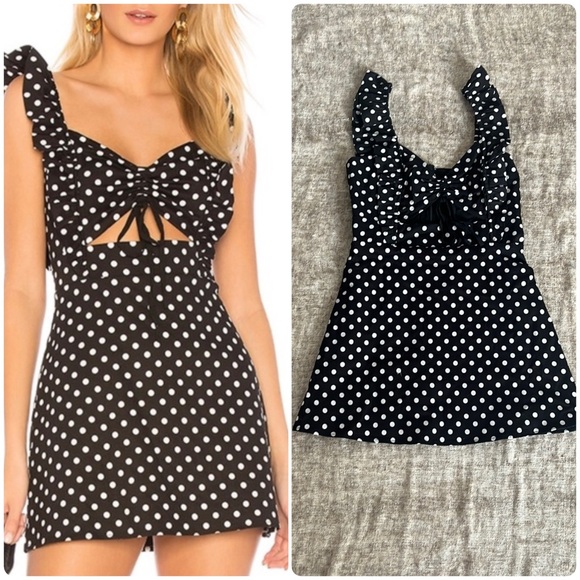 Majorelle Black and White Polka Dot Dress - Picture 2 of 16